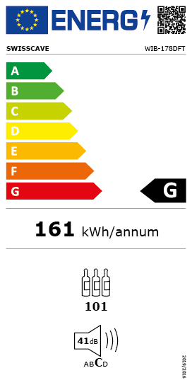 Energieetikette des SWISSCAVE WIB-178DFP