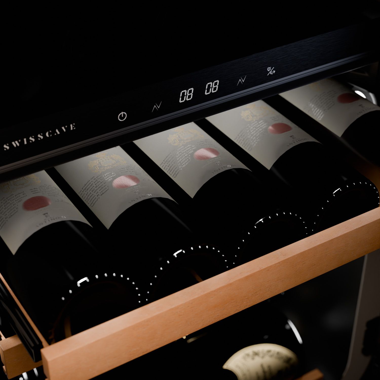 WLB-120DF-BLACK dual zone wine cooler | 83cm | 26 bottles