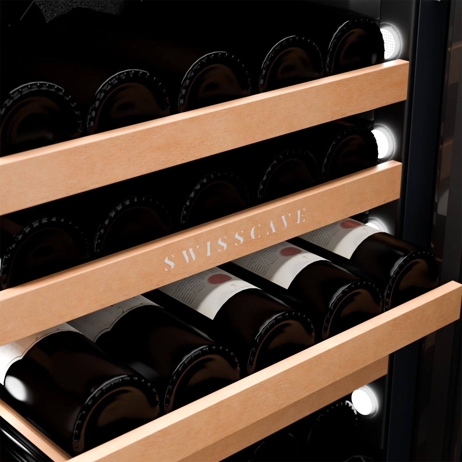 WLB-320DF-WHITE dual zone wine cooler | 160cm | 68 bottles