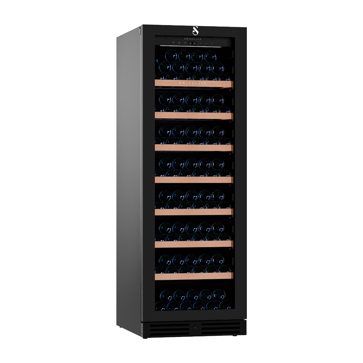 SWISSCAVE CLASSIC EDITION WLB-455F Weinlagerschrank – leicht seitliche Ansicht