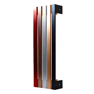 Exchangable door handles made of brushed precious metal