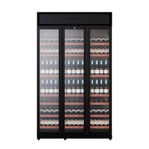 SWISSCAVE WLA-770FLD Wine Wall with capacity for up to 315 bottles and premium Sapeli wood shelves