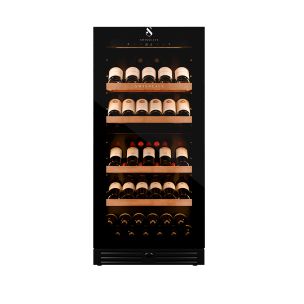 SWISSCAVE PREMIUM EDITION WLB-360DFD-MIX Weink&uuml;hlschrank &ndash; Frontansicht mit Glast&uuml;r