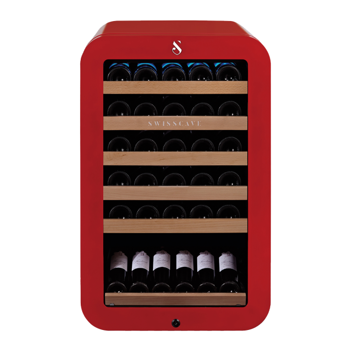 SWISSCAVE CLASSIC EDITION WL120F-RED Weinkühlschrank – Frontansicht mit Glastür