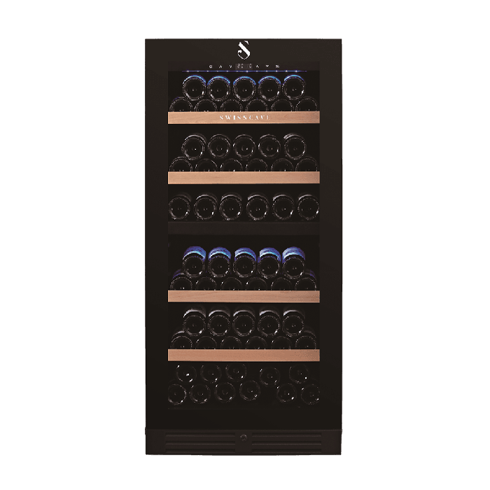 SWISSCAVE CLASSIC EDITION WL355DF Zwei-Zonen-Weinklimaschrank – Frontansicht