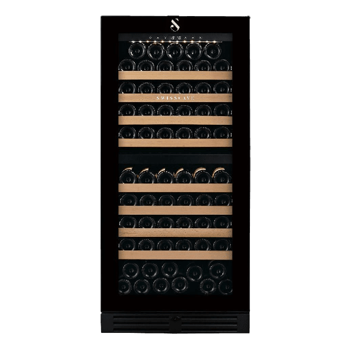SWISSCAVE PREMIUM EDITION WLB-360DF-MIX Weinkühlschrank – Frontansicht mit Glastür