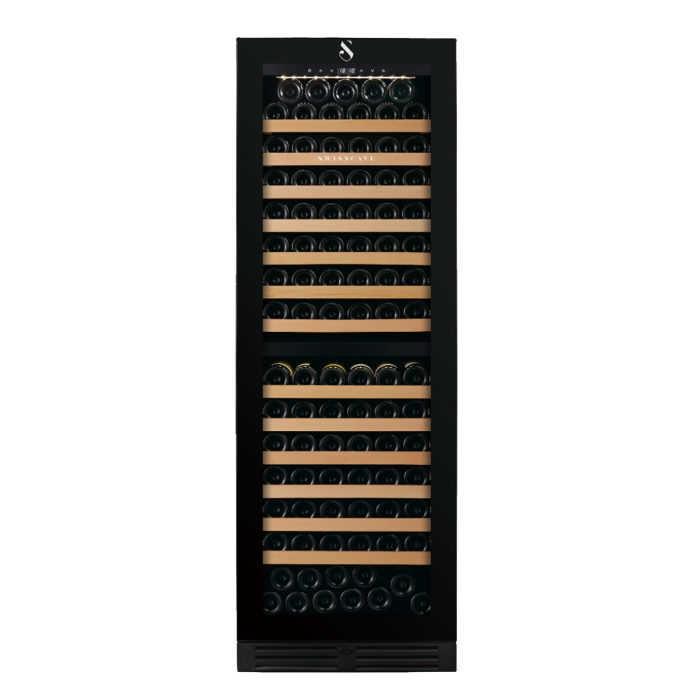 SWISSCAVE PREMIUM EDITION WLB-460DF-MIX Weinkühlschrank – Frontansicht mit Glastür